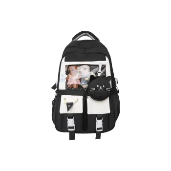 H YXIANG Nylon With PVC Backpack Unisex Multicolor