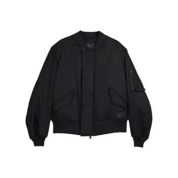 Y 3 Band Collared Zipped Bomber Jacket