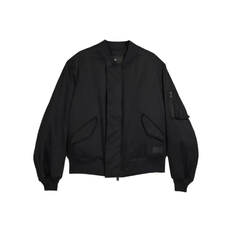 Y 3 Band Collared Zipped Bomber Jacket-0