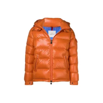 Moncler Maya Series Solid Color Hooded Loose Fit Down Jacket Men's Orange