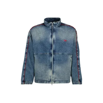 DIESEL Logo Embroidered Denim Jacket