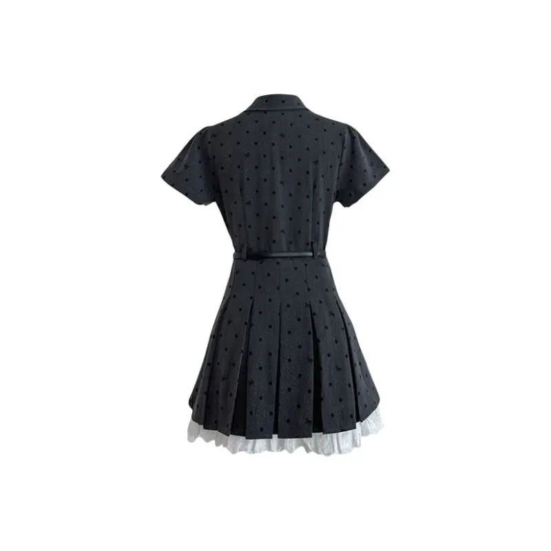 HUINIAN Short Sleeved Dress Women's Gray-1