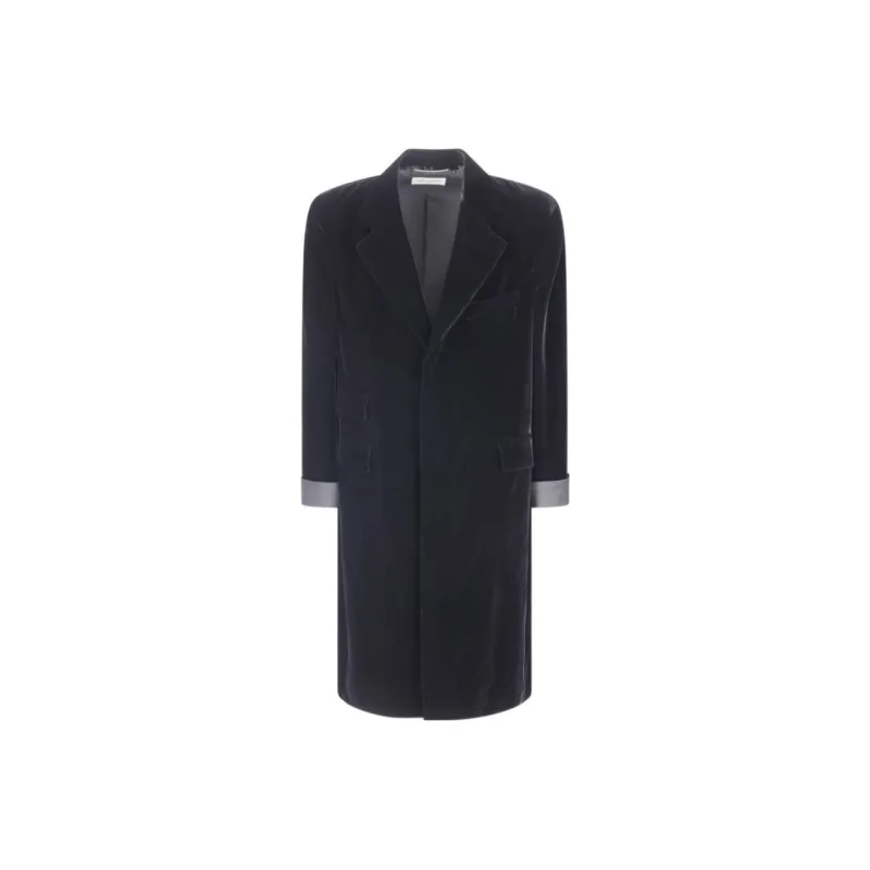 SAINT LAURENT Coats Men Black-0