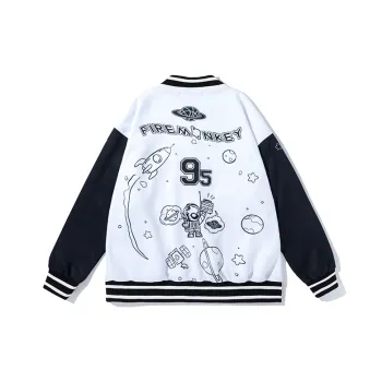 FireMonkey Baseball Jacket Unisex White