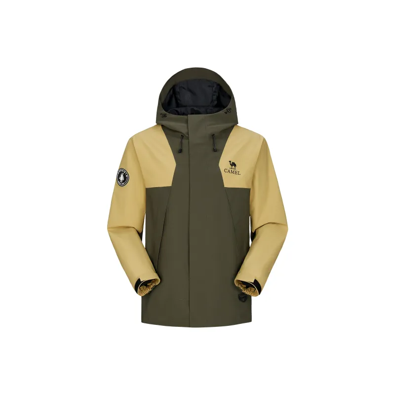QIE Outdoor Multicolor Waterproof Windproof Abrasion Resistant Adjustable Hooded Single Layer Windbreaker Jacket Unisex-0