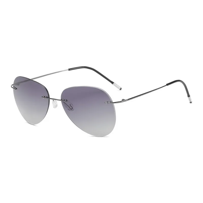 YUZHAOLIN Semi Titanium Irregular Shape Sunglasses Unisex-5