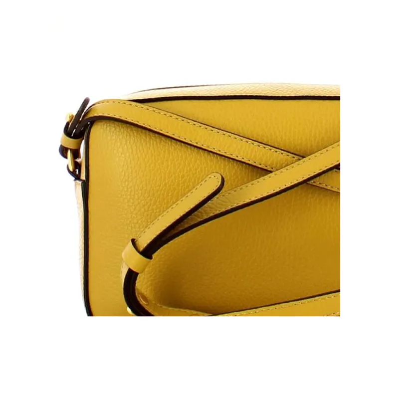 COCCINELLE Grain Leather Camera Bag, Shoulder Bag, Crossbody Bag Trumpets Women's Yellow-4