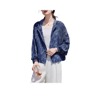 Yi Mengyuan Silk Jackets & Coats Women's Denim Blue