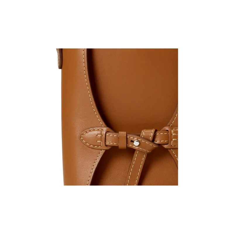 Ralph Lauren Cow Leather Cell Phone Pouch Women's Gold Brown-3