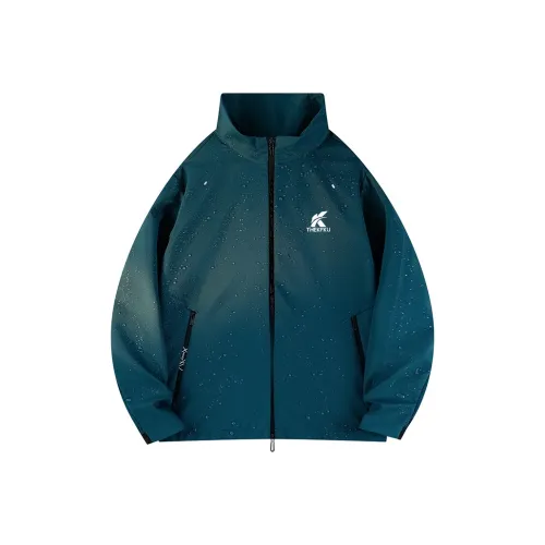 KFKU Water Resistant Windproof Breathable Super Light Windbreaker Jacket Unisex Riverbank Blue
