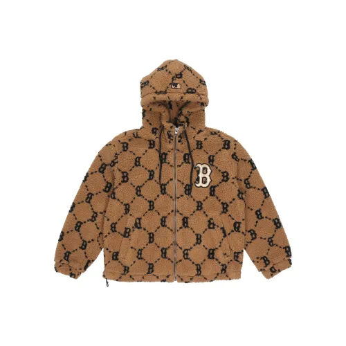 MLB Old Flower Velvet Jackets Unisex Light Brown
