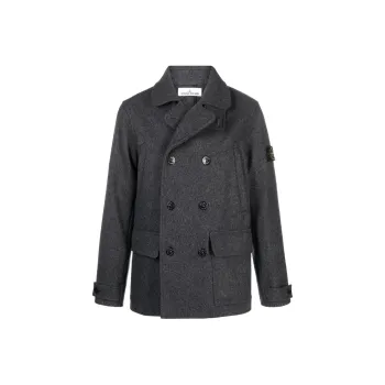 STONE ISLAND Compass Virgin wool Blend Peacoat