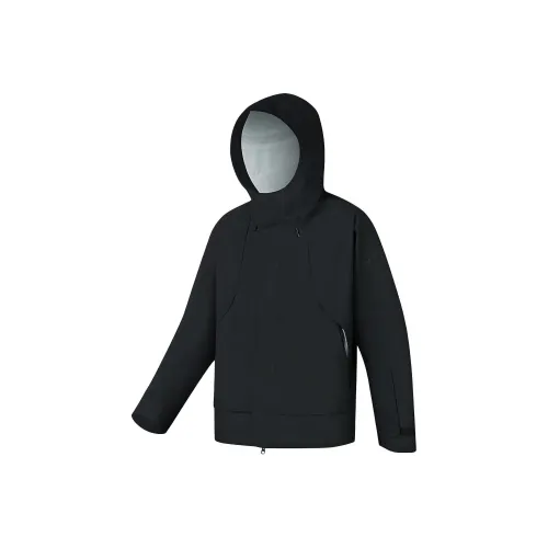 FILA Fitness Hiking Water Resistant Windproof Breathable Wear Resistant Rainproof Windbreaker strukturierter River Unisex Jet Black