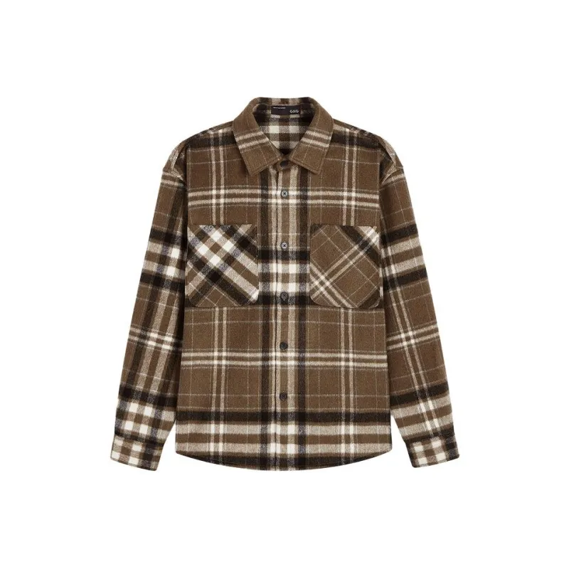 GXG Coats Men Coffee White Plaid-0