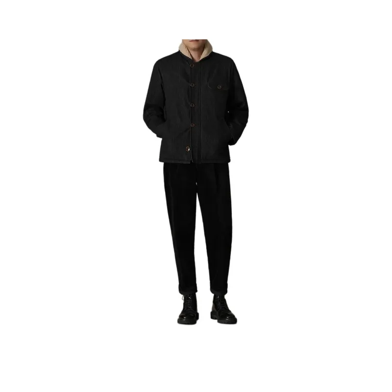 Hacikis Denim Jacket Men's Deep Navy Blue-0