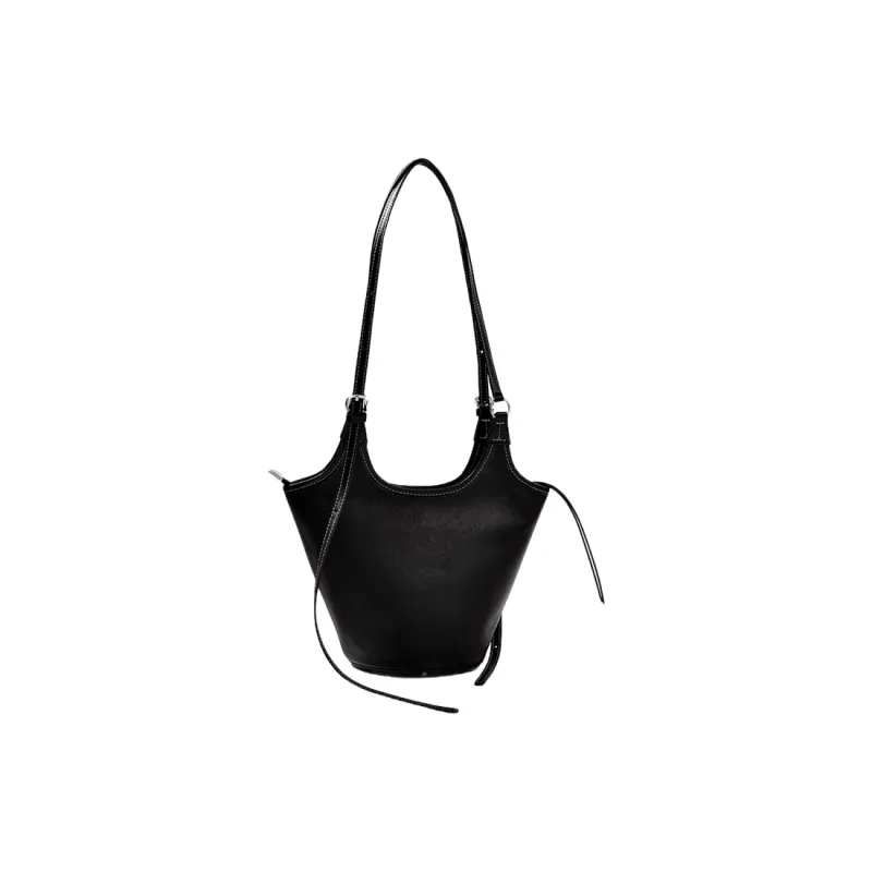 ANDFEEL Top Grain Vegetable Tanned Cow Leather Shoulder Bag, Crossbody Bag Women's Black-0