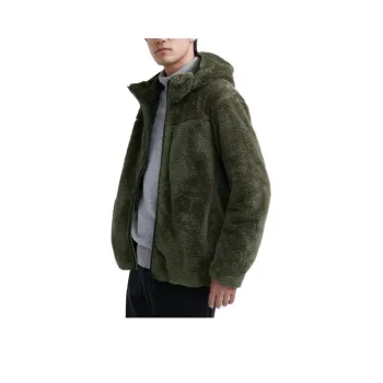 UNIQLO Velvet-feel Coat Men's Dark Green