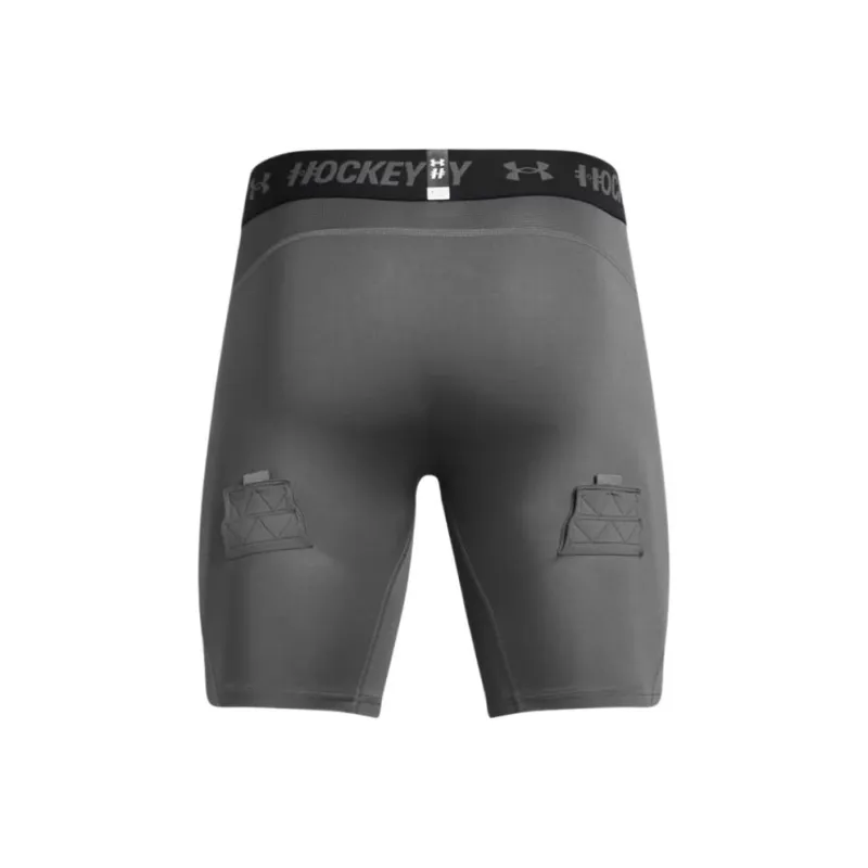 Under Armour HockeyHeatGear Compression Sports Shorts Men's Gray-1