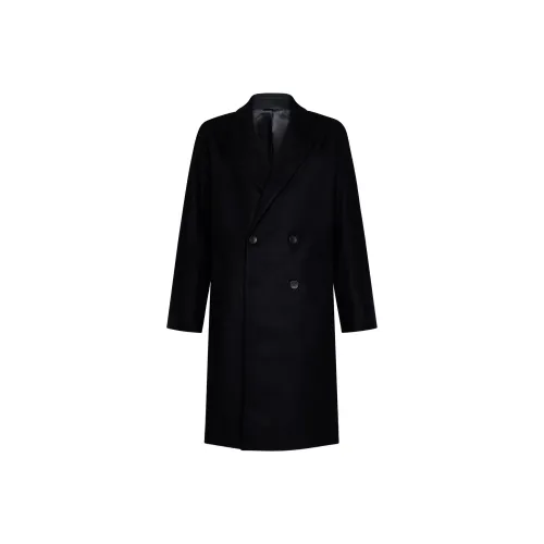 CK/Calvin prints Erkek Recycled Wool Kasmir Kaban Coats Men's Black