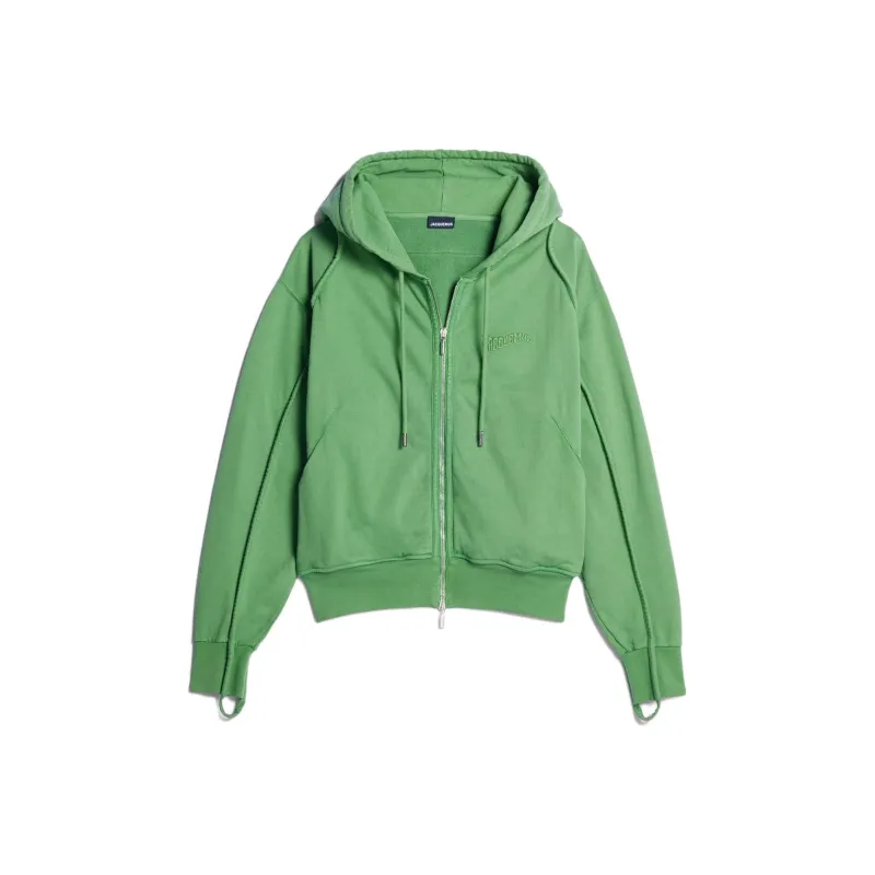 Jacquemus Le Sweater Camargue Zippe Clay Logo Sweatshirt-10