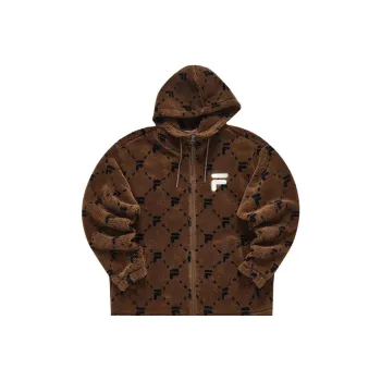 FILA FUSION QR Velvet Jackets Unisex Brown