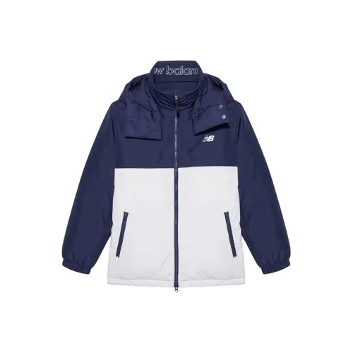 New Balance Down Jackets Unisex Blue With White Lettering