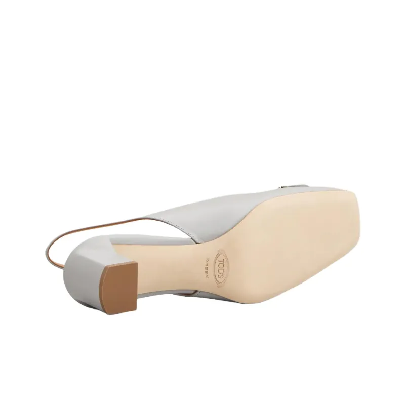 TOD'S Logo Engraved Slingback Pumps-4