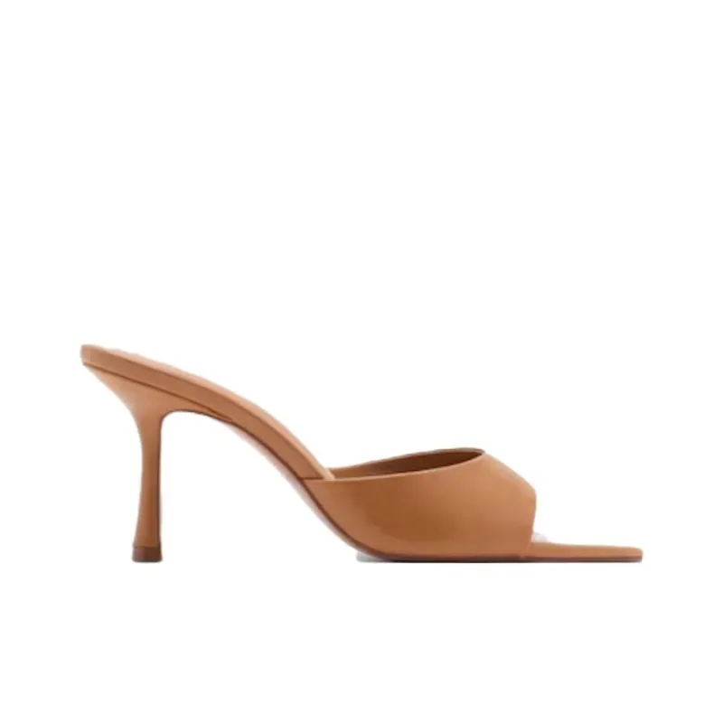 MANGO Slide Slippers Women's Brown-1