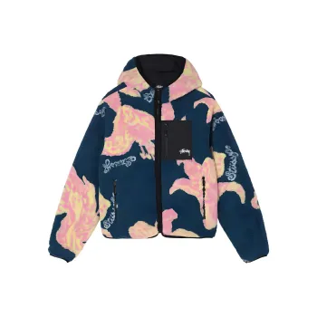 Stussy Floral Sherpa Hooded Jacket