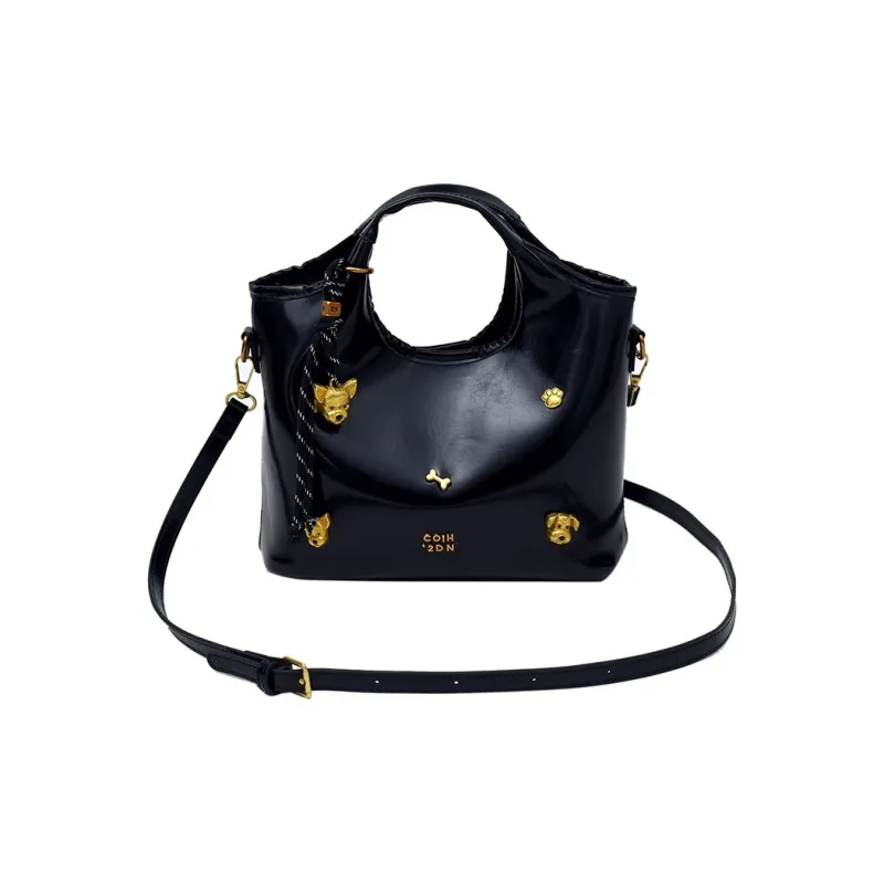 RKM PU One Shoulder Handbag Women's White/Black-2