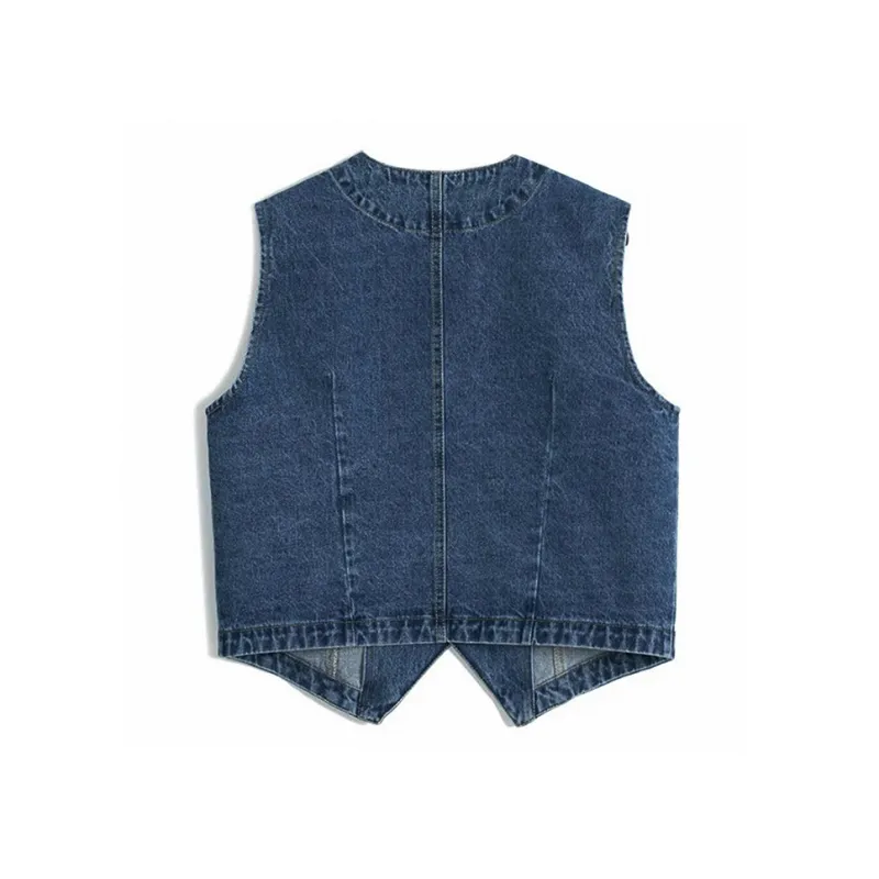 CDAYU Vests Women's Blue Women's Outerwear Fashion/Outerwear Vest/Women's Stylish Vest/Premium/Loose Fit/Elegant/Trendy/Attractive/Vest Loose Fit Effortless Style-1