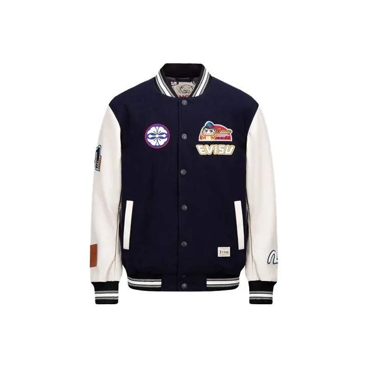 EVISU Baseball Jerseys Men Dark Blue-0
