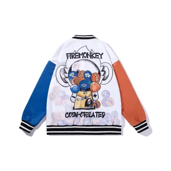 FireMonkey Baseball Jacket Unisex White