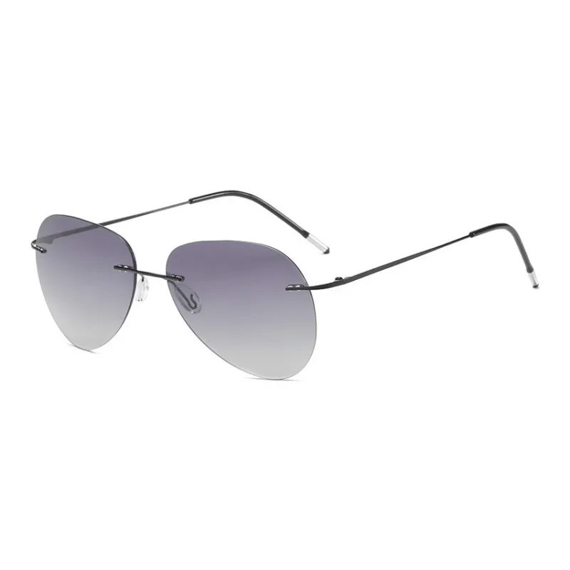 YUZHAOLIN Semi Titanium Irregular Shape Sunglasses Unisex-3