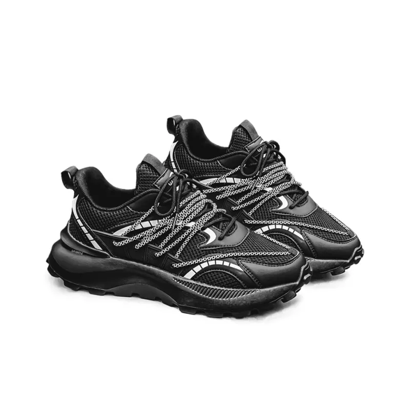 Hong Kong Meng Slip Resistant, Breathable, Height Increasing Low Top Chunky Sneakers Men's-4