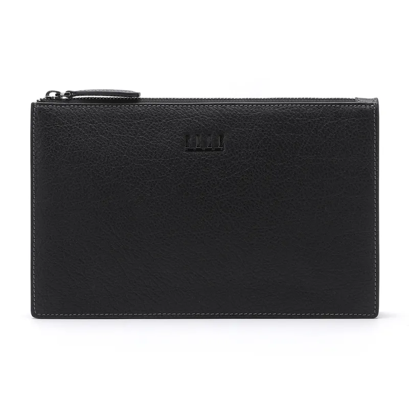 ELLE HOMME Cow Leather Clutch Regular Men's Black-0
