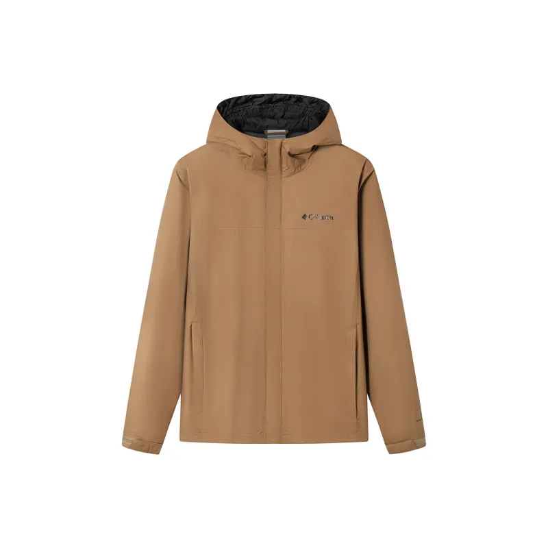 Columbia Hiking Water Resistant Windproof Wear Resistant Windbreaker Jacket Men's Light Brown-0