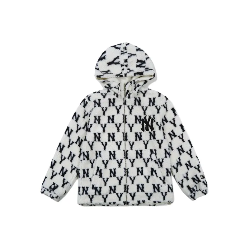 MLB Old Flower Velvet Jackets Unisex White-0