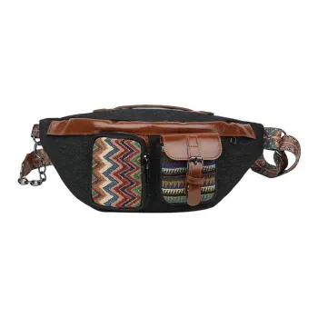 Wenpercy Denim Sling Bag Women's Black/Dark Blue/Light Blue