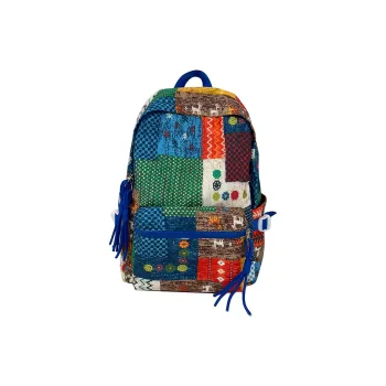 Kaka Tree Polyester Backpack Unisex Blue/Yellow