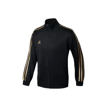 adidas Casual Stand Collar Stripe Jacket Black