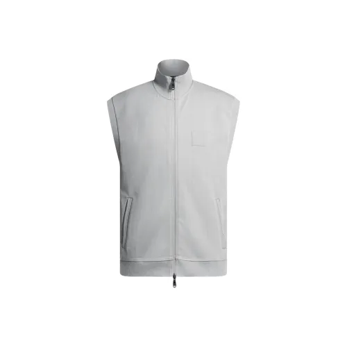 HUGO BOSS Sleeveless Zip-Up In Cotton Vest Men's Light Gray