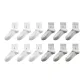 White/White/White/Light Heather Gray/Light Heather Gray/Light Heather Gray 9473 (6 Pack)