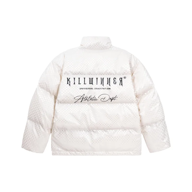 KILLWINNER Letter Stand Collar Loose Fit Thickened Down Jacket Unisex-5