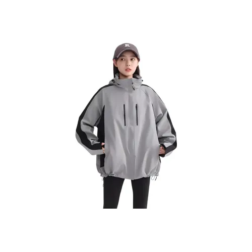 BODACHEL Water Resistant Windproof And Rainproof Windbreaker Jacket Men's Duck Green Gray