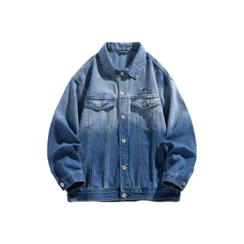 LEVEL Denim Jacket Unisex Blue Sky And White Clouds