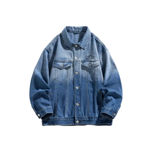 LEVEL Denim Jacket Unisex Blue Sky And White Clouds