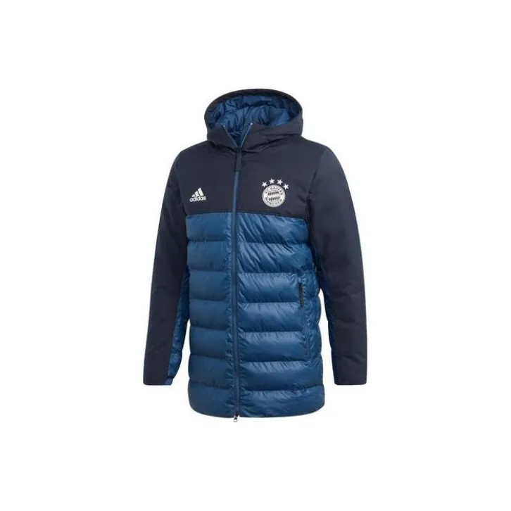 Adidas Bayern Munich Shape Hooded Puffer Jacket Bayern Munich Men's Blue-0