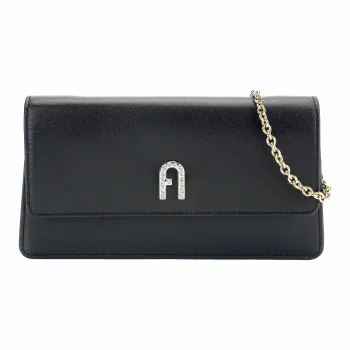 Furla Calfskin Clutches Shoulder Bag Crossbody Bag Women's Black