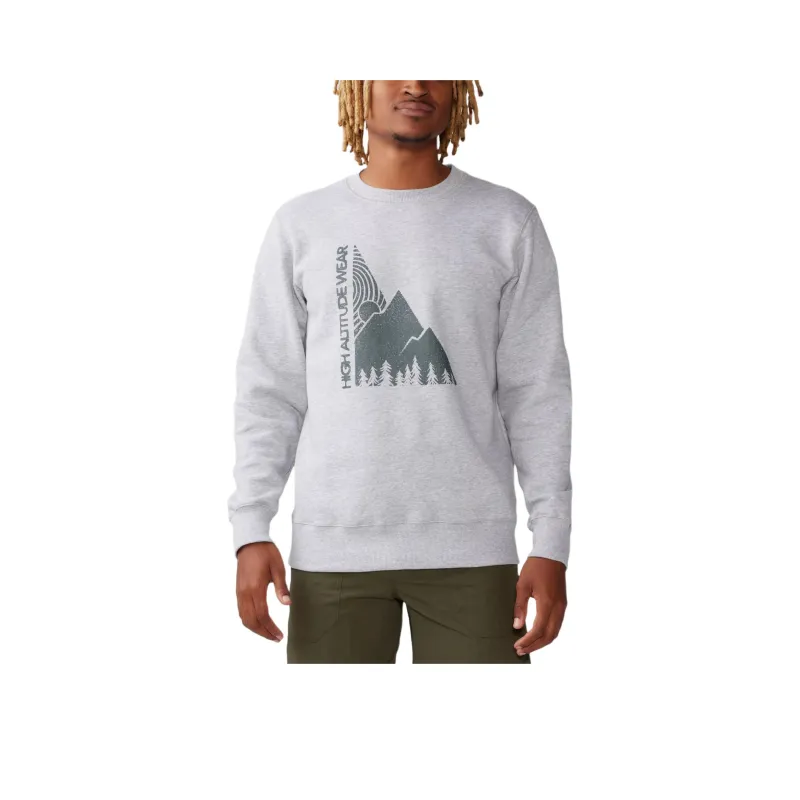 MOUNTAIN HARDWEAR Jagged Peak™ Pullover Crew Sweatshirt Men's Gray Mixed Color-0